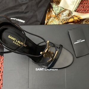 Saint Laurent Elegant Black Heels with dust bags.